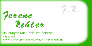 ferenc mehler business card